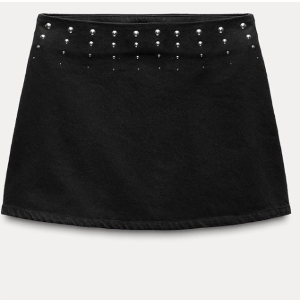 ZARA Black Studded Mini Skirt - Women